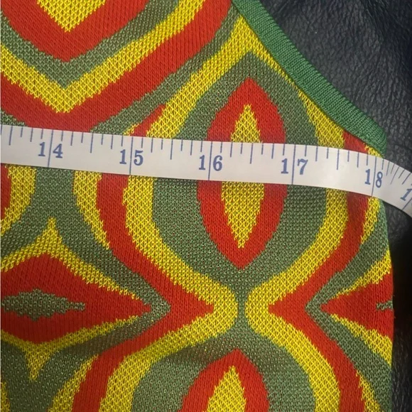 Zara Retro Jacquard Knit Mini Shift Dress Size L - Picture 7 of 10